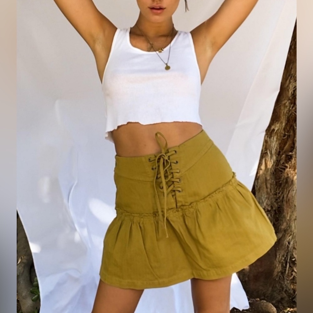 Free People Positano Tie Mini Skirt